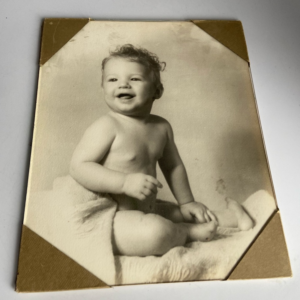 Black and White Mid Century Baby Photo